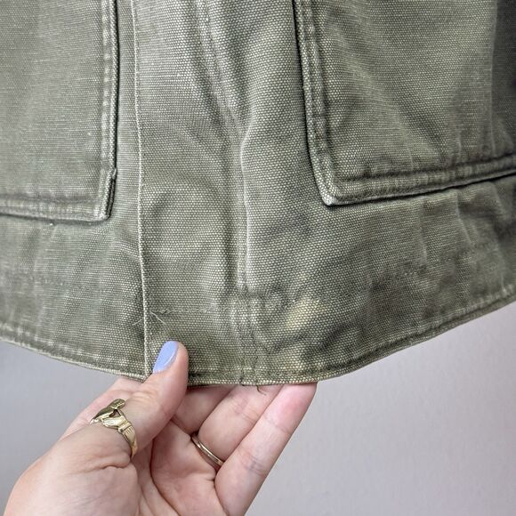 Vtg Carhartt J164 LOV Sherpa Lined Jacket Size 2XL Green Light Olive Rare Chore - Picture 10 of 13